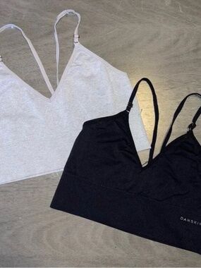 Danskin Longline Bralette Set - Grey & Black